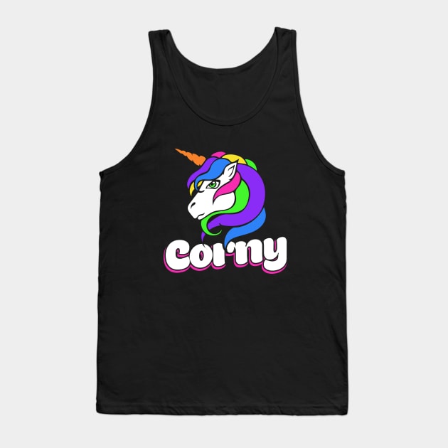 Corny Unicorn humor Tank Top by bubbsnugg